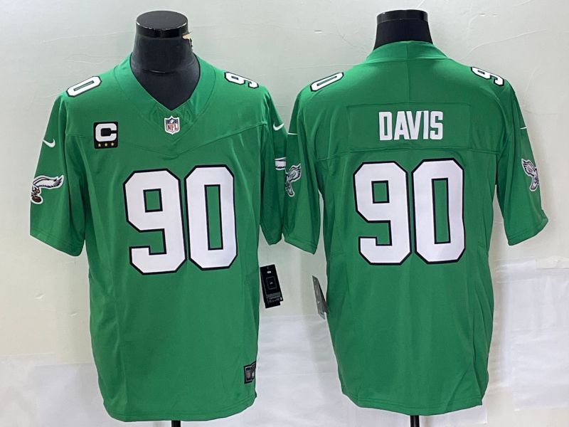 Men Philadelphia Eagles #90 Davis Green 2023 Nike Vapor Limited NFL Jerseys